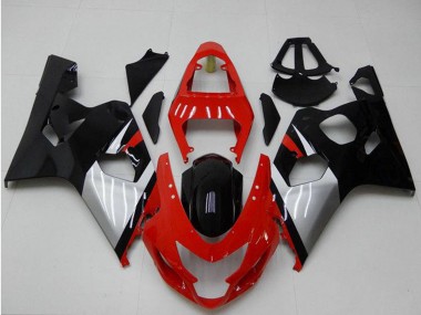 Mejores Carenados Moto Suzuki GSXR 600/750 2004-2005 - Rojo Plata Negro