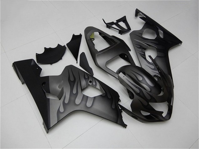 Mejores Carenados Moto Suzuki GSXR 600/750 2004-2005 - Gris Negro Llama