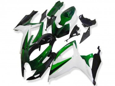 Mejores Carenados Moto Suzuki GSXR 600/750 2006-2007 - Blanco Verde Negro Brillante