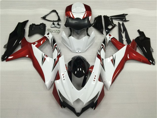 Mejores Carenados Moto Suzuki GSXR 600/750 2008-2010 - Blanco Rojo Negro Brillante