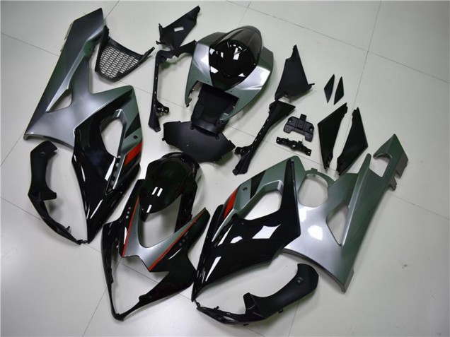 Mejores Carenado Moto Suzuki GSXR 1000 2005-2006 - Negro Brillante Plata