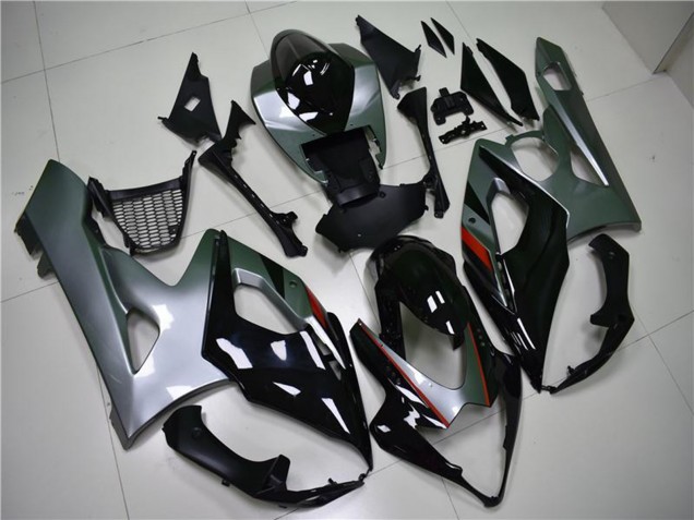 Mejores Carenado Moto Suzuki GSXR 1000 2005-2006 - Negro Brillante Plata