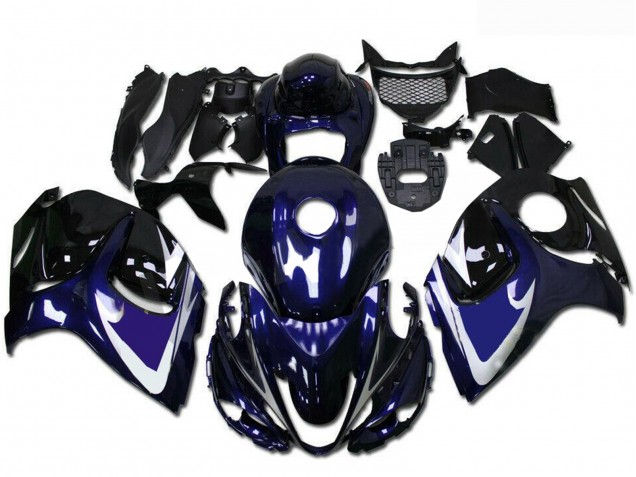 Mejores Carenados Moto Suzuki GSXR 1300 Hayabusa 2008-2020 - Negro Brillante Azul Blanco