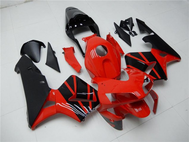 Mejores Carenados Moto Honda CBR600RR 2003-2004 - Rojo Negro Brillante OEM Estilo