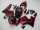 Mejores Carenados Moto Honda CBR600RR 2003-2004 - Rojo Negro Mate Raya