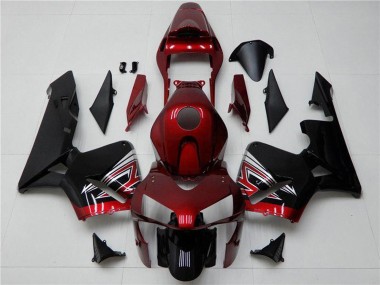 Mejores Carenado Moto Honda CBR600RR 2003-2004 - Rojo Plata Negro Brillante
