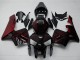 Mejores Kits Carenado Moto Honda CBR600RR 2005-2006 - Negro Brillante Rojo Llama