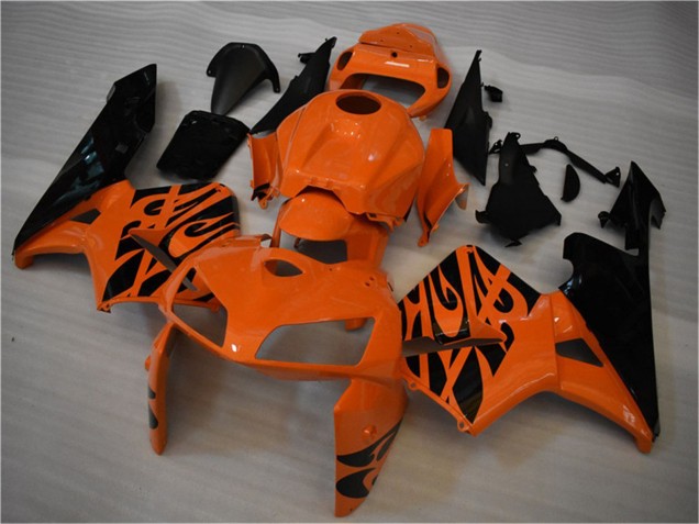 Mejores Carenado Moto Honda CBR600RR 2005-2006 - Naranja Negro Llama