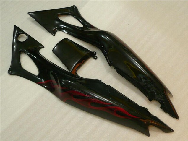 Mejores Carenados Moto Honda CBR600 F3 1995-1996 - Negro Brillante Rojo Llama