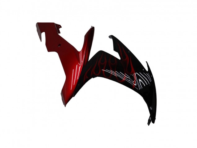 Mejores Carenados Moto Yamaha YZF R1 2004-2006 - Negro Brillante Rojo Llama