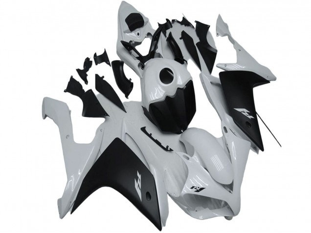 Mejores Carenado Moto Yamaha YZF R1 2007-2008 - Blanco Negro Mate