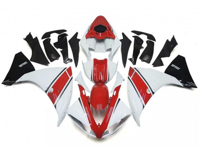 Mejores Carenados Moto Yamaha YZF R1 2009-2011 - Blanco Rojo Negro
