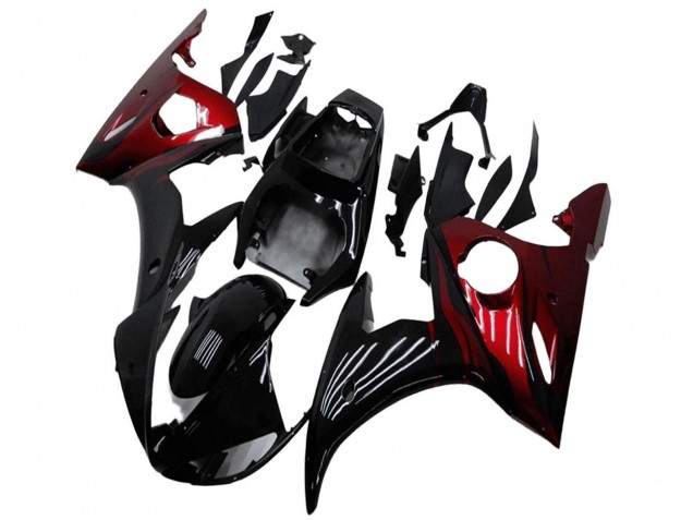 Mejores Kits Carenado Moto Yamaha YZF R6 2003-2004 - Negro Brillante Rojo
