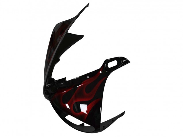 Mejores Carenado Moto Yamaha YZF R6 2003-2004 - Negro Brillante Rojo Llama