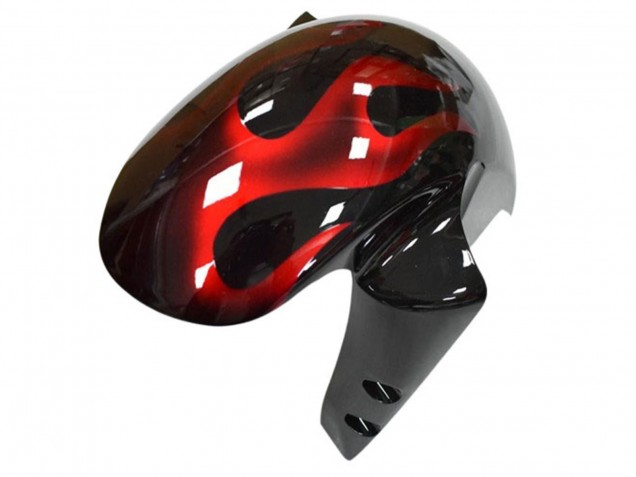 Mejores Carenado Moto Yamaha YZF R6 2003-2004 - Negro Brillante Rojo Llama