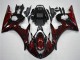 Mejores Carenado Moto Yamaha YZF R6 2003-2004 - Negro Brillante Rojo Llama