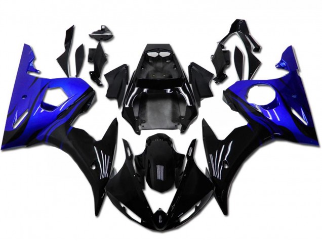 Mejores Kits Carenado Moto Yamaha YZF R6 2003-2004 - Azul Negro Brillante