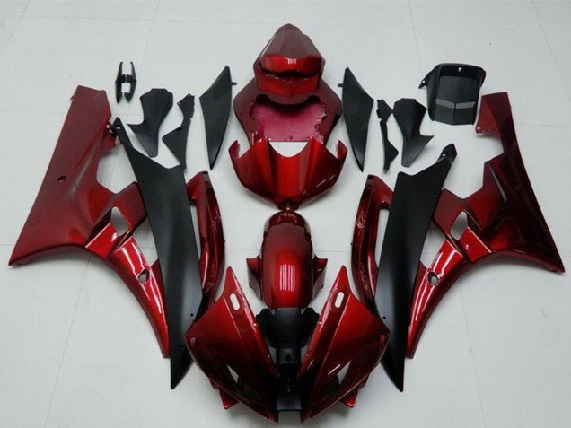 Mejores Kits Carenado Moto Yamaha YZF R6 2006-2007 - Rojo Negro Mate