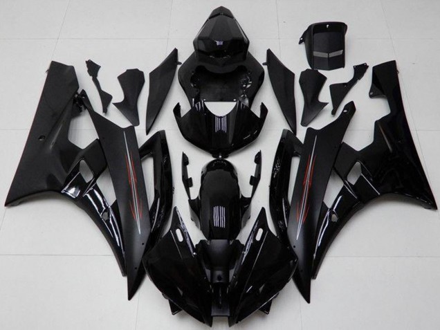 Mejores Kits Carenado Moto Yamaha YZF R6 2006-2007 - Negro Brillante Negro Mate