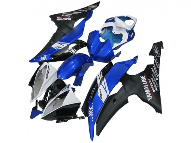 Mejores Carenados Moto Yamaha YZF R6 2008-2016 - Blanco Azul Negro Mate Yamalube