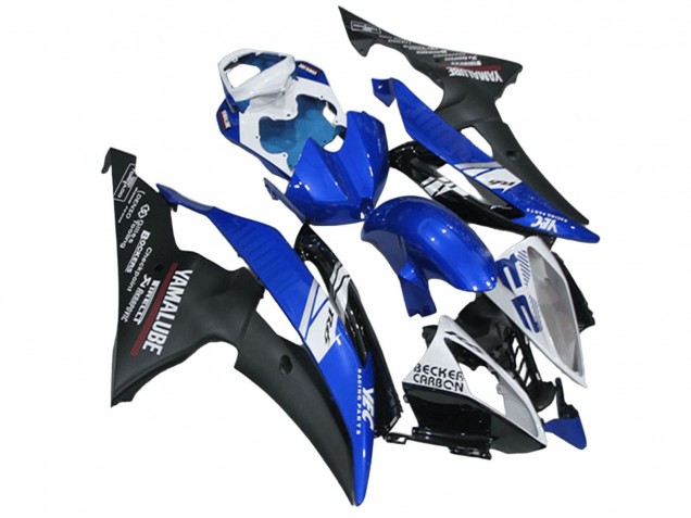 Mejores Carenados Moto Yamaha YZF R6 2008-2016 - Blanco Azul Negro Mate Yamalube