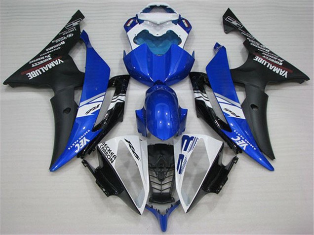 Mejores Carenados Moto Yamaha YZF R6 2008-2016 - Blanco Azul Negro Mate Yamalube