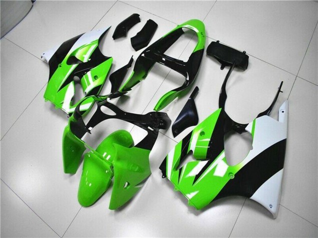 Mejores Kits Carenado Moto Kawasaki ZX6R 2000-2002 - Verde Blanco Negro