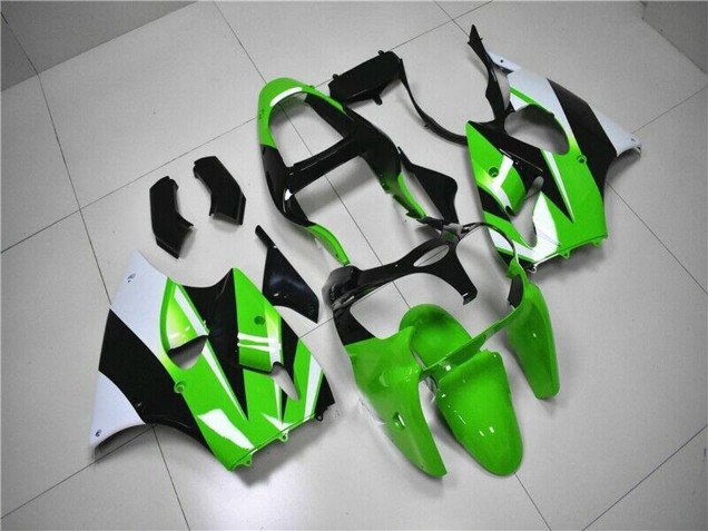 Mejores Kits Carenado Moto Kawasaki ZX6R 2000-2002 - Verde Blanco Negro