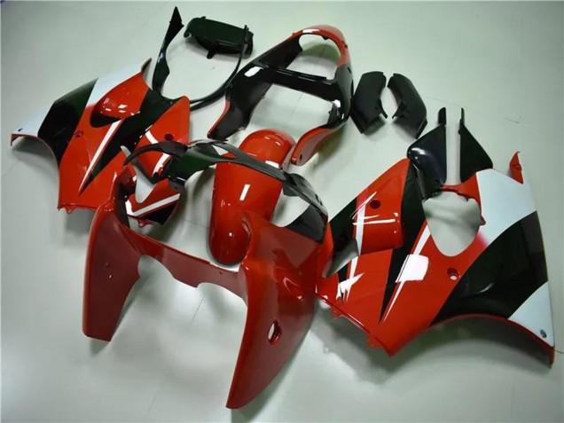 Mejores Carenados Moto Kawasaki ZX6R 2000-2002 - Blanco Rojo Negro Brillante