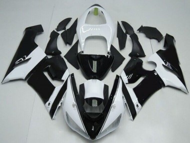 Mejores Carenados Moto Kawasaki ZX6R 2005-2006 - Blanco Negro Brillante