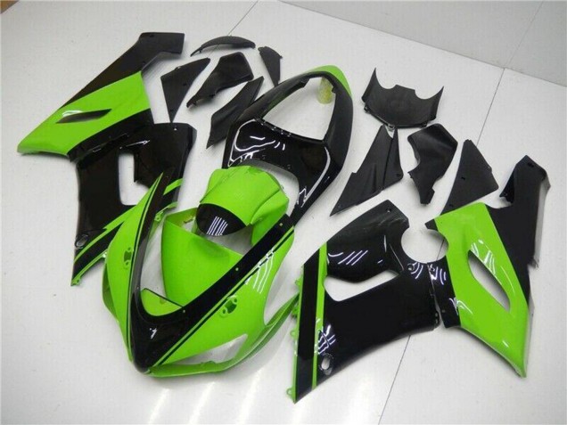 Mejores Carenado Moto Kawasaki ZX6R 2005-2006 - Verde Negro Brillante