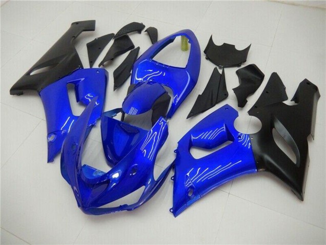 Mejores Carenados Moto Kawasaki ZX6R 2005-2006 - Azul Negro Mate