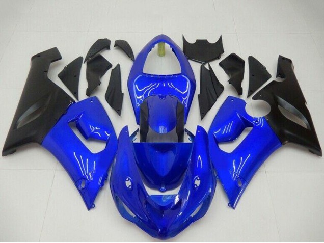 Mejores Carenados Moto Kawasaki ZX6R 2005-2006 - Azul Negro Mate