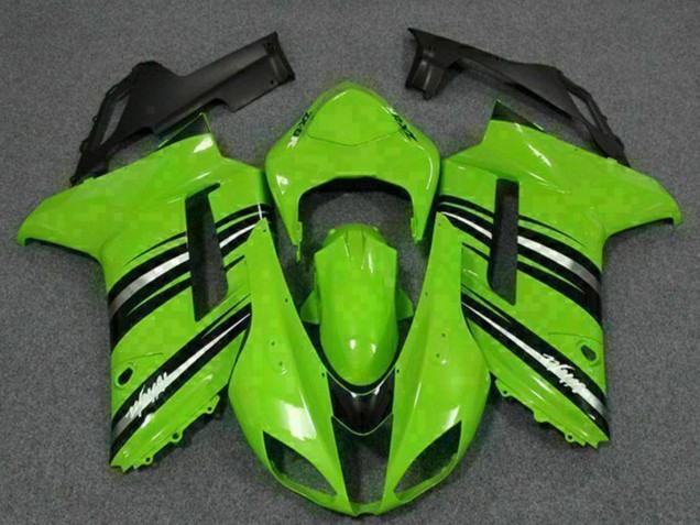 Mejores Kits Carenado Moto Kawasaki ZX6R 2007-2008 - Verde Negro