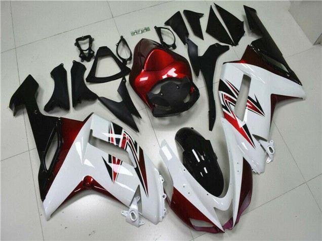 Mejores Carenados Moto Kawasaki ZX6R 2007-2008 - Blanco Negro Rojo