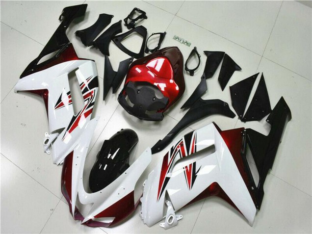 Mejores Carenados Moto Kawasaki ZX6R 2007-2008 - Blanco Negro Rojo