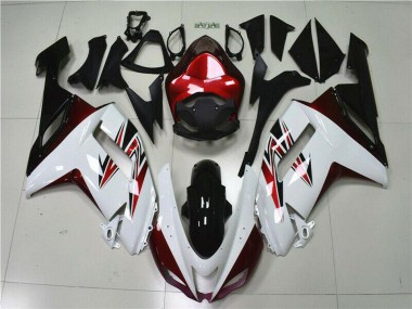 Mejores Carenados Moto Kawasaki ZX6R 2007-2008 - Blanco Negro Rojo