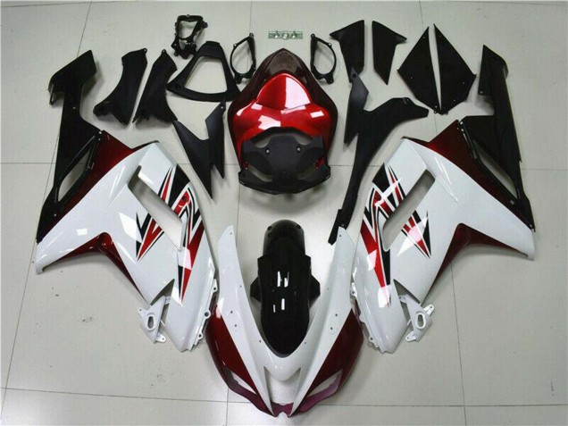 Mejores Carenados Moto Kawasaki ZX6R 2007-2008 - Blanco Negro Rojo
