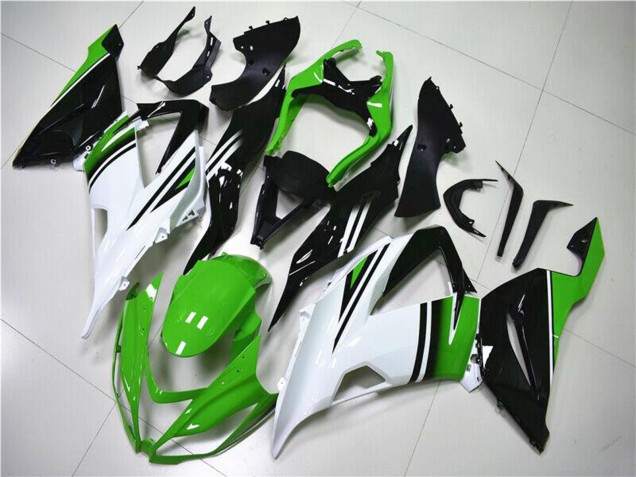 Mejores Carenados Moto Kawasaki ZX6R 2013-2018 - Verde Blanco Negro Brillante