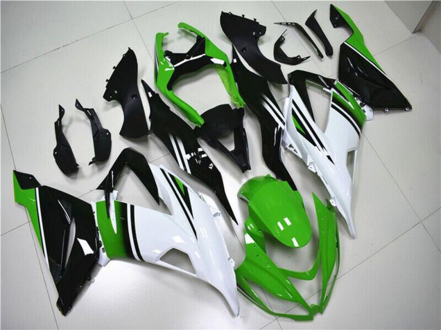 Mejores Carenados Moto Kawasaki ZX6R 2013-2018 - Verde Blanco Negro Brillante