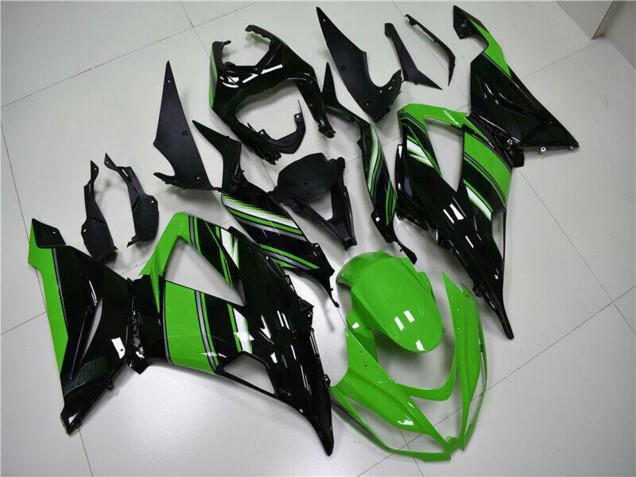 Mejores Carenado Moto Kawasaki ZX6R 2013-2018 - Verde Negro Brillante