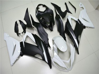Mejores Carenados ABS Kawasaki ZX6R 2013-2018 - Blanco Negro Mate