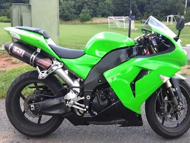 Mejores Kits Carenado Moto Kawasaki ZX10R 2006-2007 - Verde Negro Mate