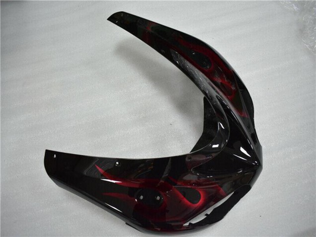 Mejores Carenado Moto Kawasaki ZX10R 2006-2007 - Negro Brillante Rojo Llama