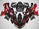 Mejores Carenado Moto Kawasaki ZX10R 2006-2007 - Negro Brillante Rojo Llama