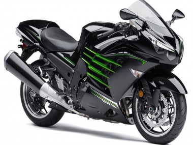 Mejores Carenados Moto Kawasaki ZX14R ZZR1400 2012-2024 - Negro Brillante Negro Mate Verde