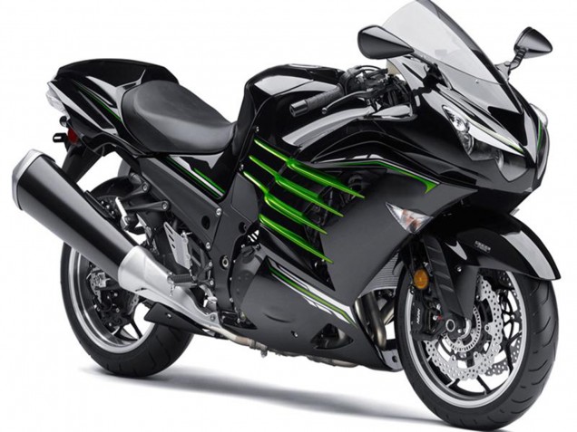 Mejores Carenados Moto Kawasaki ZX14R ZZR1400 2012-2024 - Negro Brillante Negro Mate Verde