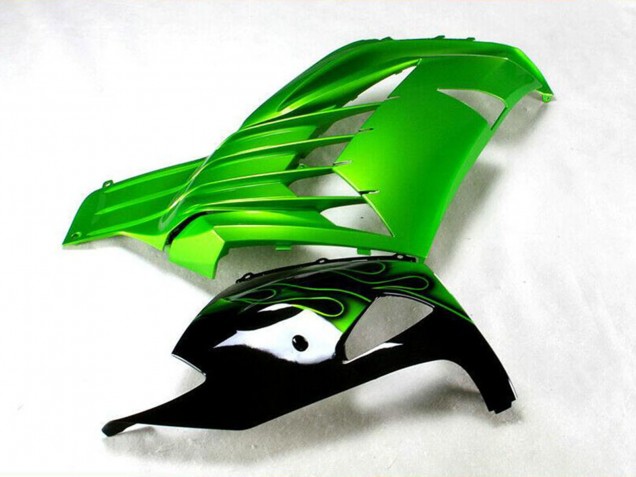 Mejores Carenado Moto Kawasaki ZX14R ZZR1400 2012-2024 - Verde Negro Brillante