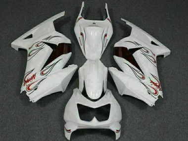 Mejores Carenados Moto Kawasaki EX250 2008-2012 - Blanco Rojo