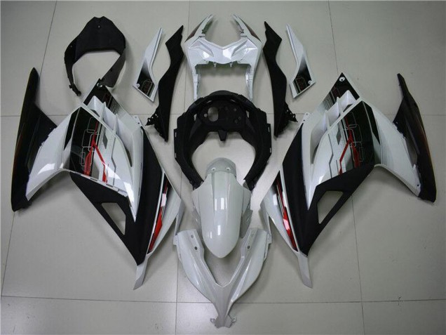 Mejores Carenado Moto Kawasaki Ninja 300 EX300R 2013-2024 - Blanco Rojo Negro